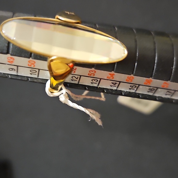 Calvin Klein Gold Ring with Clear Glass Stone With Diamond Cuts - Picture 2 of 13